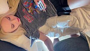 hey babe, watch this hot college girl with tight pussy and thick thighs edge my cock slow for precum