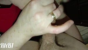 close-up blowjob on monster cock leads to cum