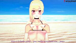 Marin Kitagawa from beach to blowjob in Sono Bisque Doll