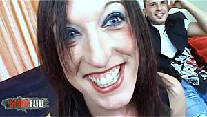 a big dick in her little 18+ ass for her first porn scene