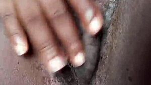 Ebony woman rides big black cock for cumshot
