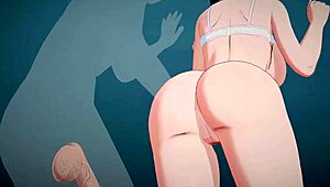 he fingers and licks yor forger's pussy to climax in hentai