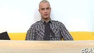 Sophisticated homosexual stud competes in anal contest