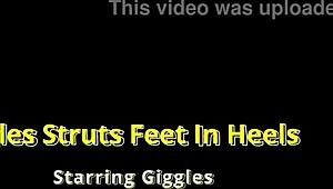 hey, see giggles feet rocking high heels at the park?