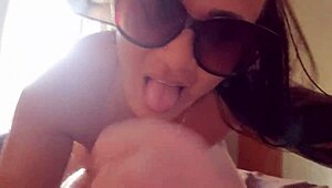 brunette latina experiences hotel creampie in amateur setting