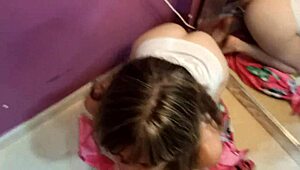 Wow, Preciosa gives me a blowjob until her eyes are full of cum! 😍