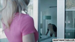 young assistant caught in a steamy office moment with boss