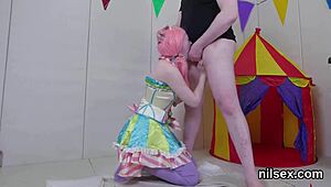 Unusual girl enters intriguing facility for intense sessions