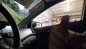 This stunning woman risks it all by masturbating in a public spot. Her daring act draws eyes.