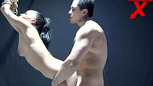 Shibari enjoys being tied up for mouth filling