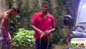 I saw african amature sucking cock outdoors, it was so hot