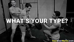 Muscular Jocks Threesome Gay Sex After Workout!