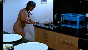 What's for breakfast? Big ass striptease on the beach with tits out