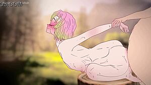 mitsuri seducing with her huge pussy in demon slayer hentai 😍