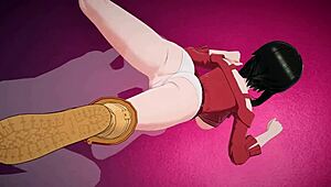 he fingers and licks yor forger's pussy to climax in hentai