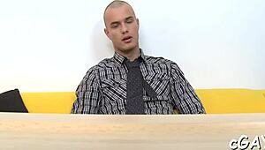 Sophisticated homosexual stud competes in anal contest