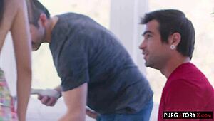 Scarlett Alexis shares lucky guy in PurgatoryX remote fun.