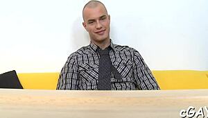 Sophisticated homosexual stud competes in anal contest