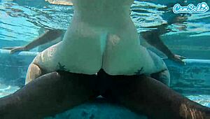Hot teen amateur gets slammed by big black cock underwater?