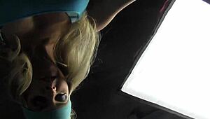 after workout, hot blonde vicky vette eats hard dick! 😈