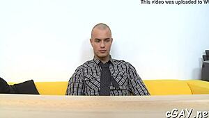 Sophisticated homosexual stud competes in anal contest