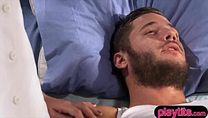 Hot pervy nurse fucks her patient in hospital