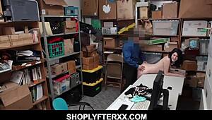 I punish the skinny teen shoplifter for stealing clothes in the garage.