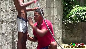 I saw african amature sucking cock outdoors, it was so hot