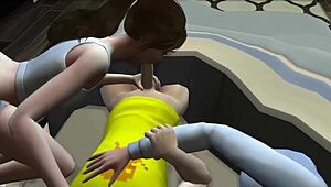 Hidden Blowjob Sparks Wild Alien Threesome In Anime