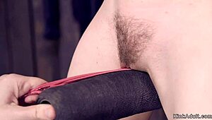 rough bondage with custom device, gas mask, deepthroat gagging and toys.