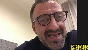 Busty whore in bondage deepthroats dick, gags, gets fingered and masturbates with toys in high definition