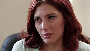 Sapphic teen babes with perky tits fingering each other wildly on the desk during class