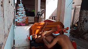 brazilian mom gets big cock in small pussy on christmas