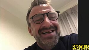 Busty whore in bondage deepthroats dick, gags, gets fingered and masturbates with toys in high definition