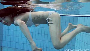 Roxalana Cheh Underwater With Shaved Teen Ass In Public