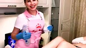 Yo, Sugarnadya waxes legs for a client, showing off that sexy ass! 😍