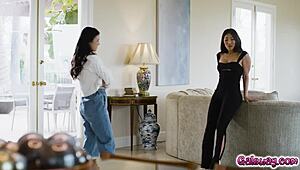 jennie rose and lulu chu enjoy lesbian sex in bed