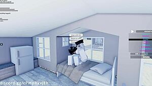 Hey, fucking my hot friend in roblox missionary style 😏