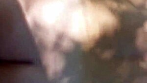 Blonde babe takes a monster cock in doggy outdoor style