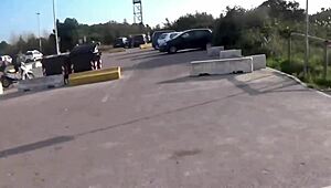 Horny milf duo dominates outdoor group banging with raw power.