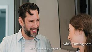 Busty European Friend Of Stepdaughter Offers Sensual Sex With Blowjob And Tit Play