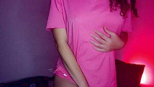 Horny girlfriend shows her pussy