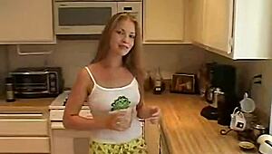 Horny Teen Little April Toys Her Tight Pink Pussy!