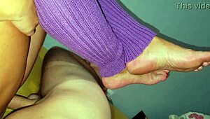 Hot Feet Worship And Cum On Soles Bed Fingering Ass Fat Bedroom Mother-In-Law Sexy Socks Fetish Curvy