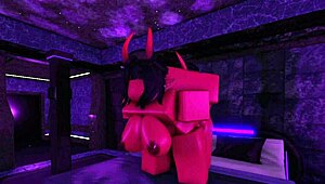 Enjoying a playful afternoon with my demonic partner on Valentine's Day in Roblox