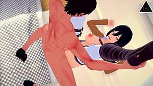 Koikatsu Mikasa Sucks Eren's Big Cock in Uncensored Anime Scene