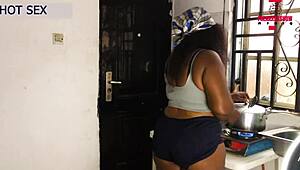 big ass mama abandons cooking for doggystyle fucking and squirting