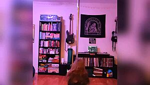 black lingerie strip with rock and roll vibes 😍