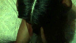 Caramel Kush Plays with Pussy After Bottle of Dusse, Small Tits Ebony MILF