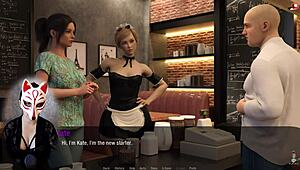 kate bends over outdoors in maid skirt, so hot 🔥